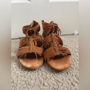 Fringe Tan Sandals